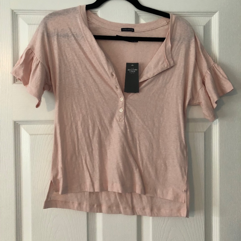 Abercrombie Pink Flutter Sleeve